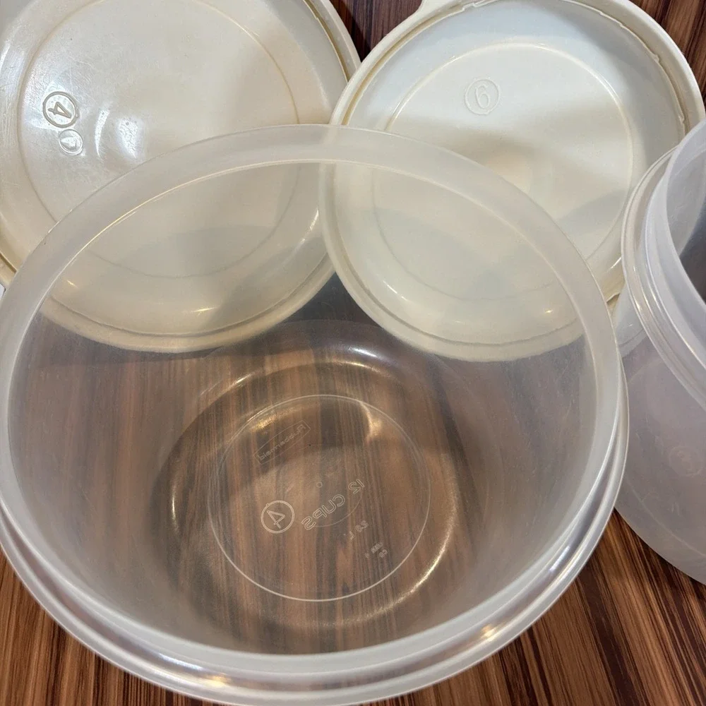 Vintage Rubbermaid Servin Saver Containers Set Of 2-10 Cups #9 & 12Cup #4 Almond